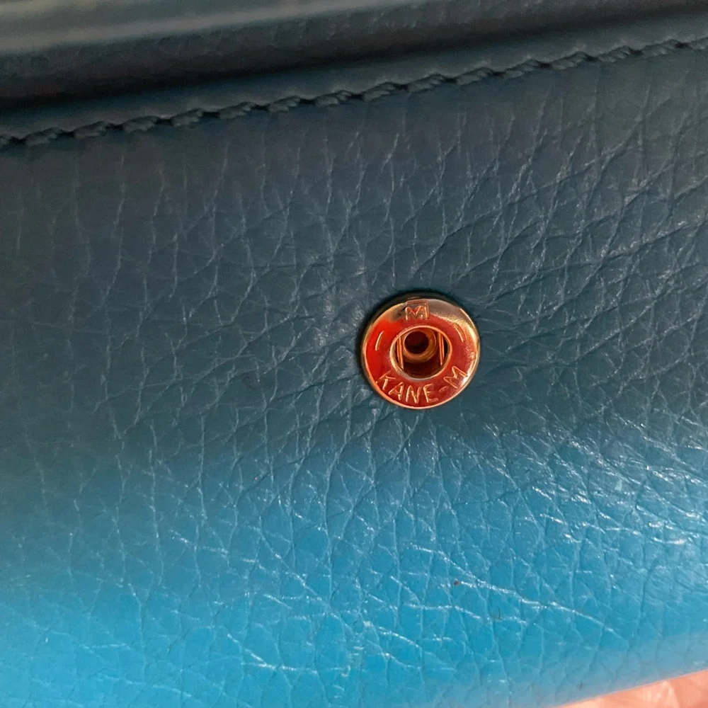 Michael Kors Blue Leather Wallet key chain